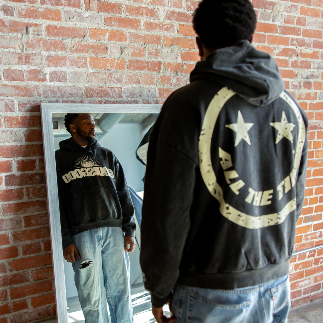 GOD IS GOOD HOODIE (FADED BLACK)