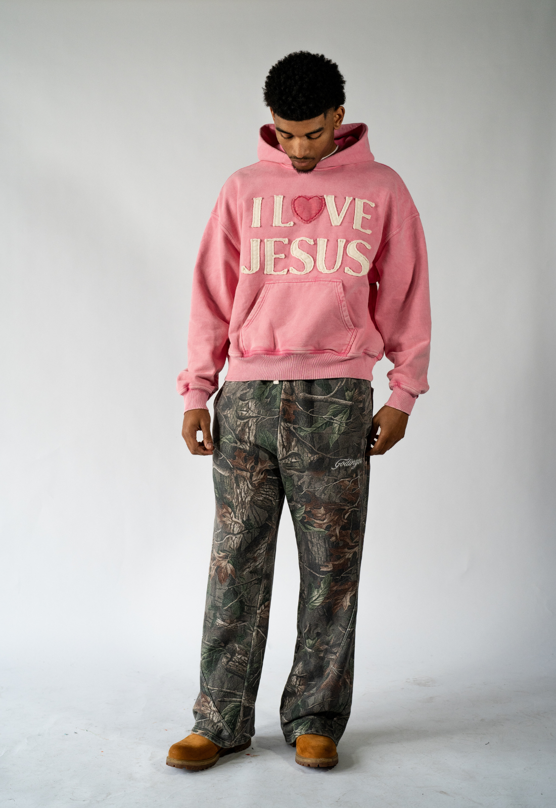 "I LOVE JESUS" HOODIE (PINK)