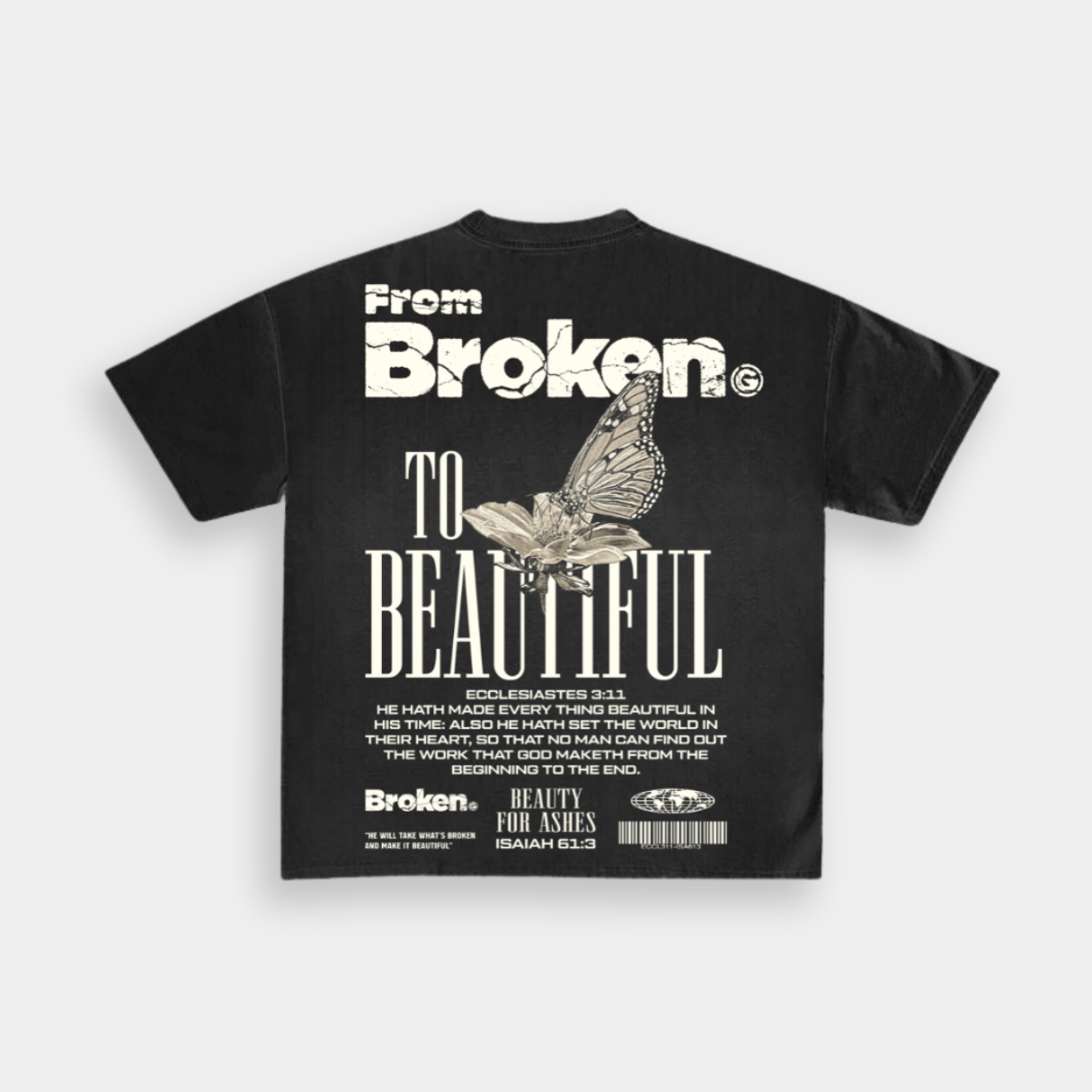 "BROKEN TO BEAUTIFUL 2.0" BOXY TEE (BLACK)