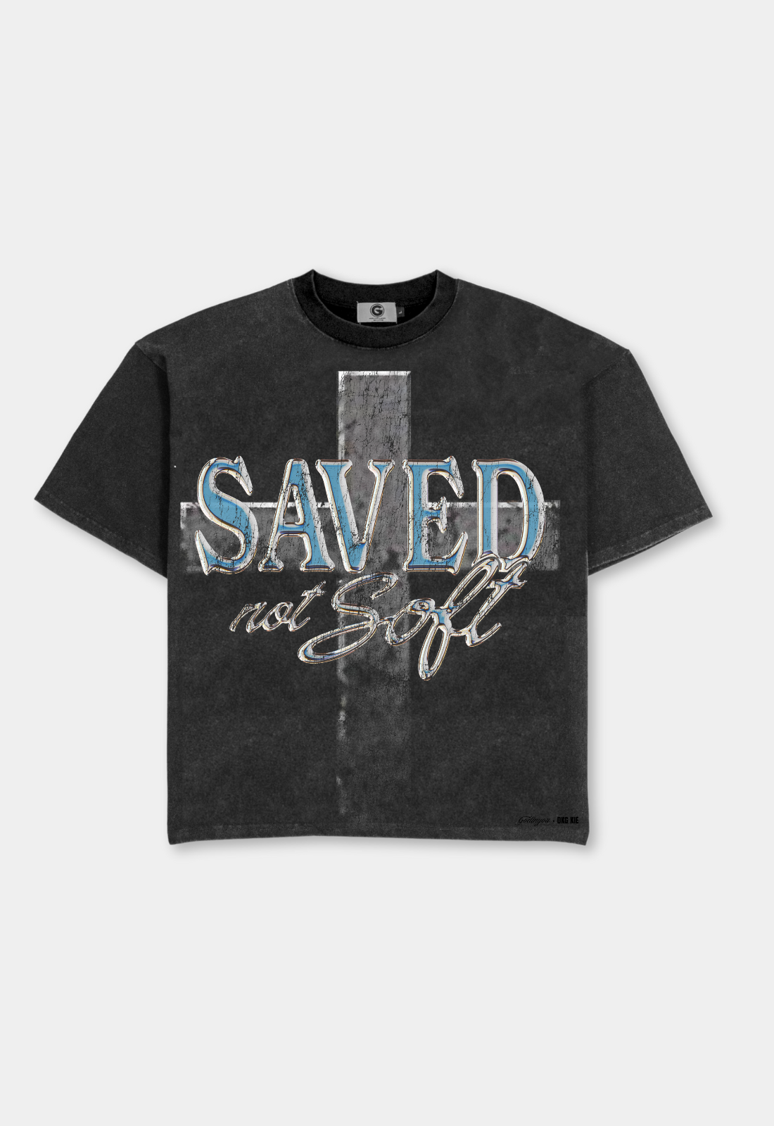 "SAVED NOT SOFT" CROSS BOXY TEE