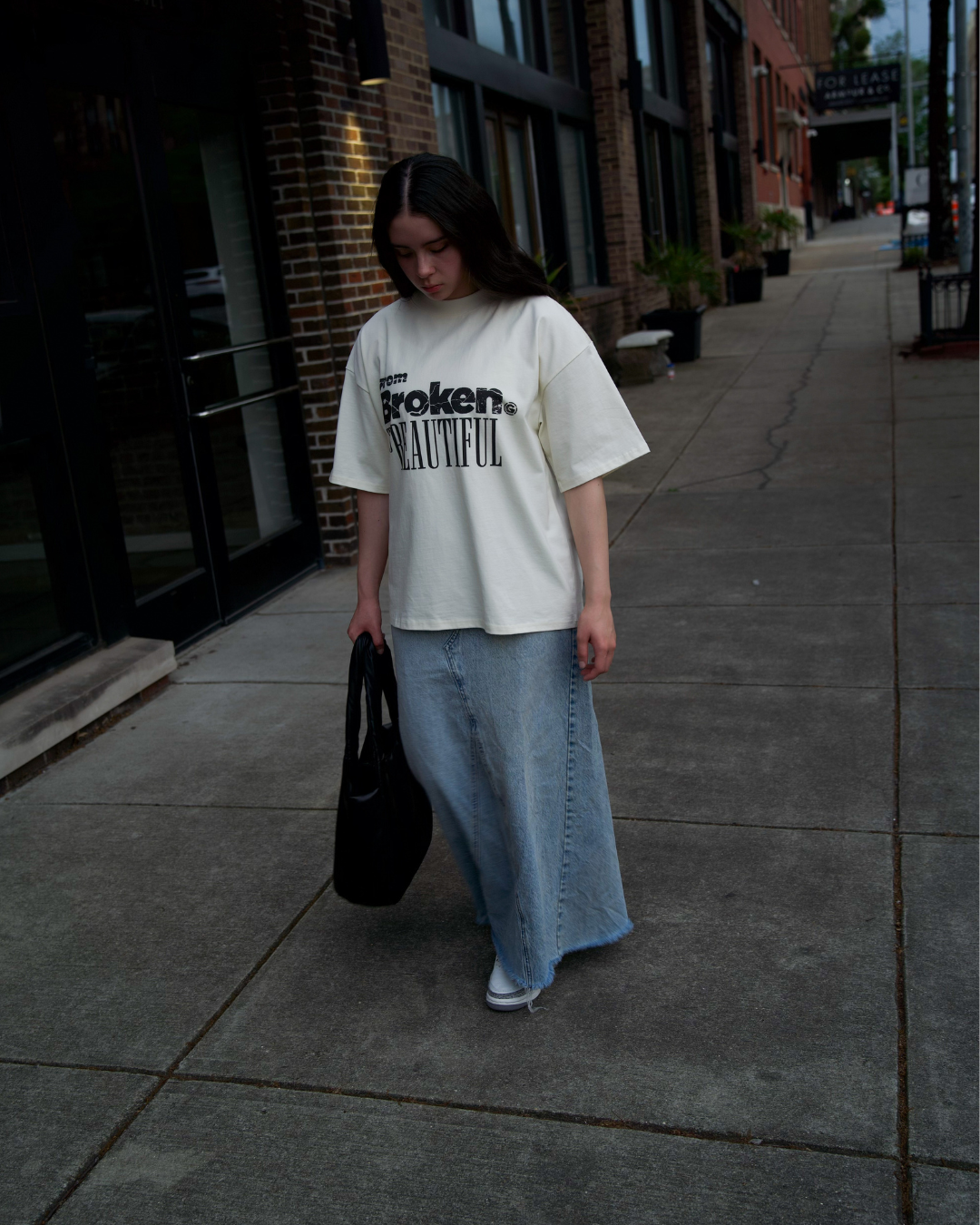 "BROKEN TO BEAUTIFUL 2.0" BOXY TEE (CREAM)