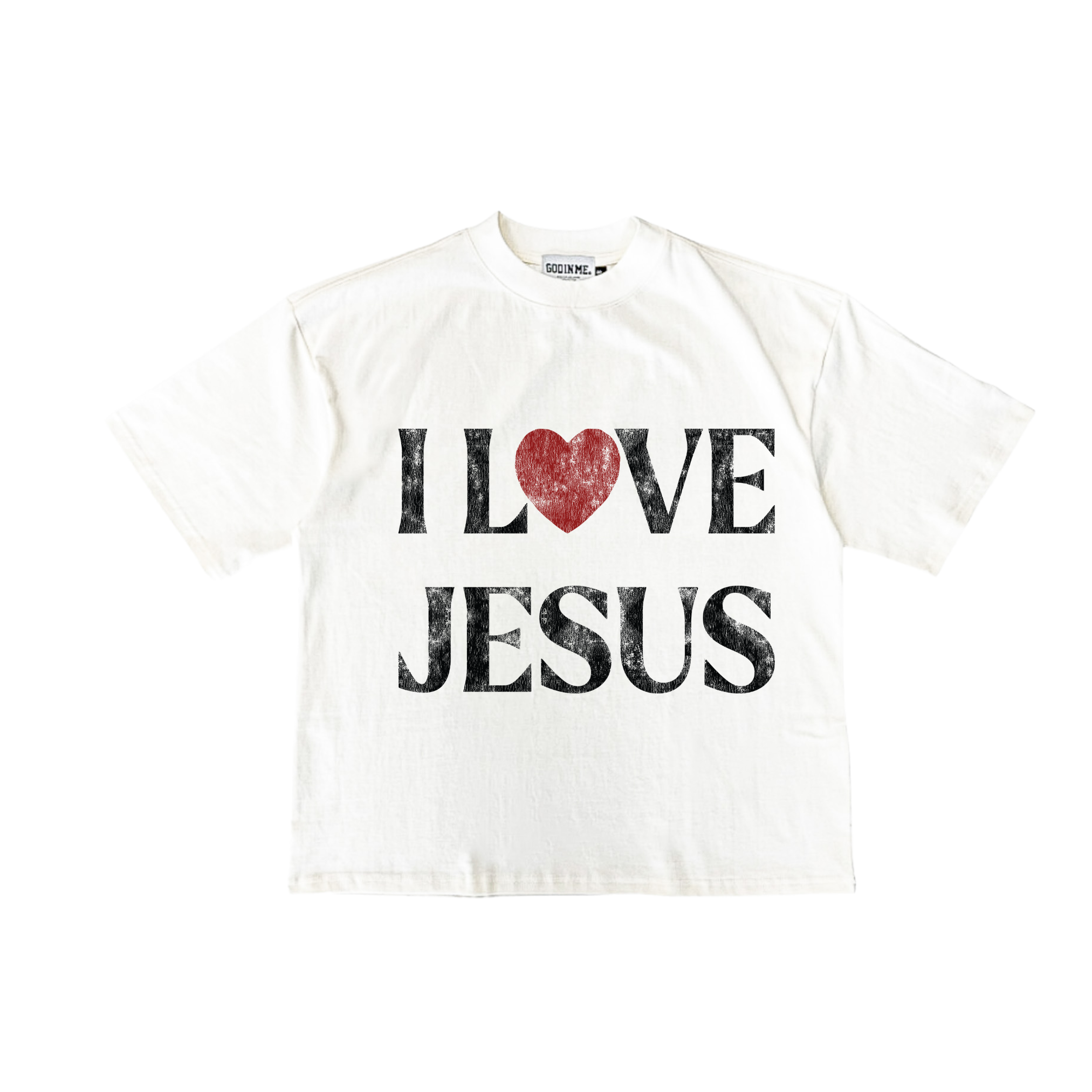"I LOVE JESUS" BOXY TEE (WHITE)