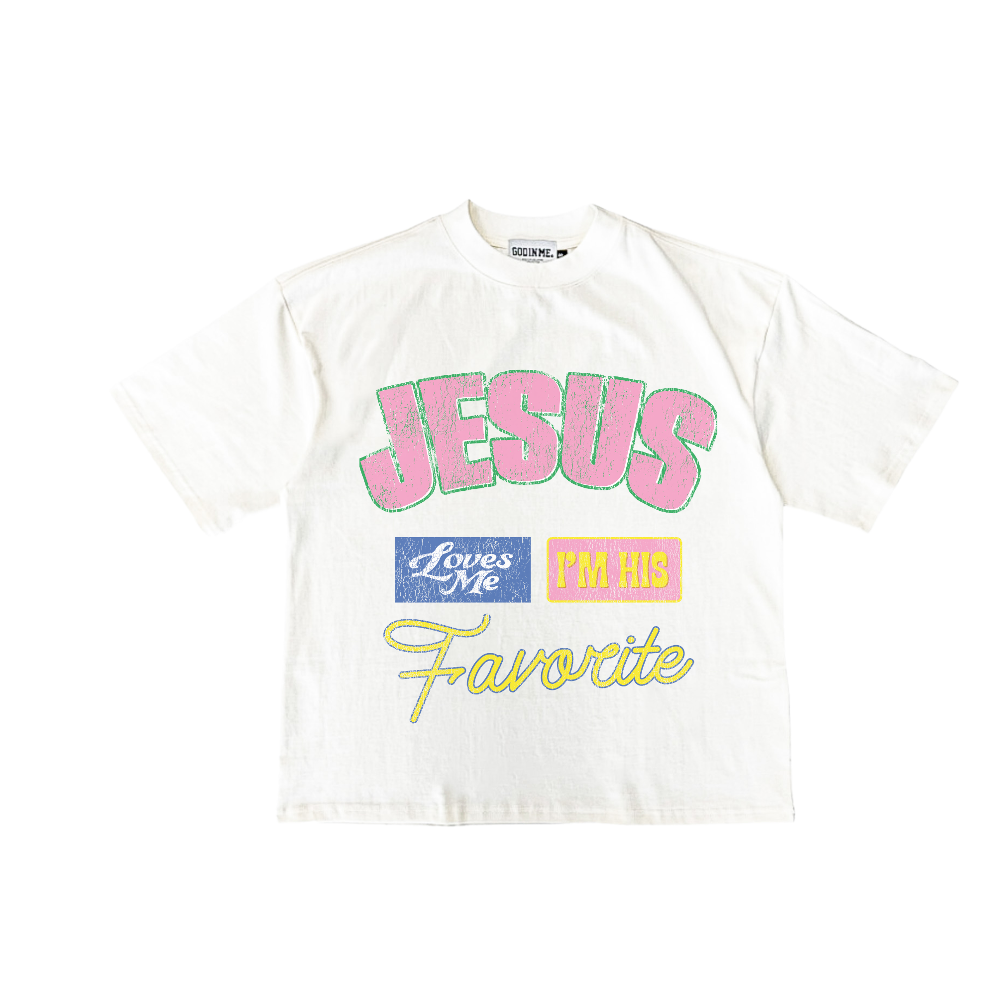 "I'M HIS FAVORITE" BOXY TEE (WHITE)