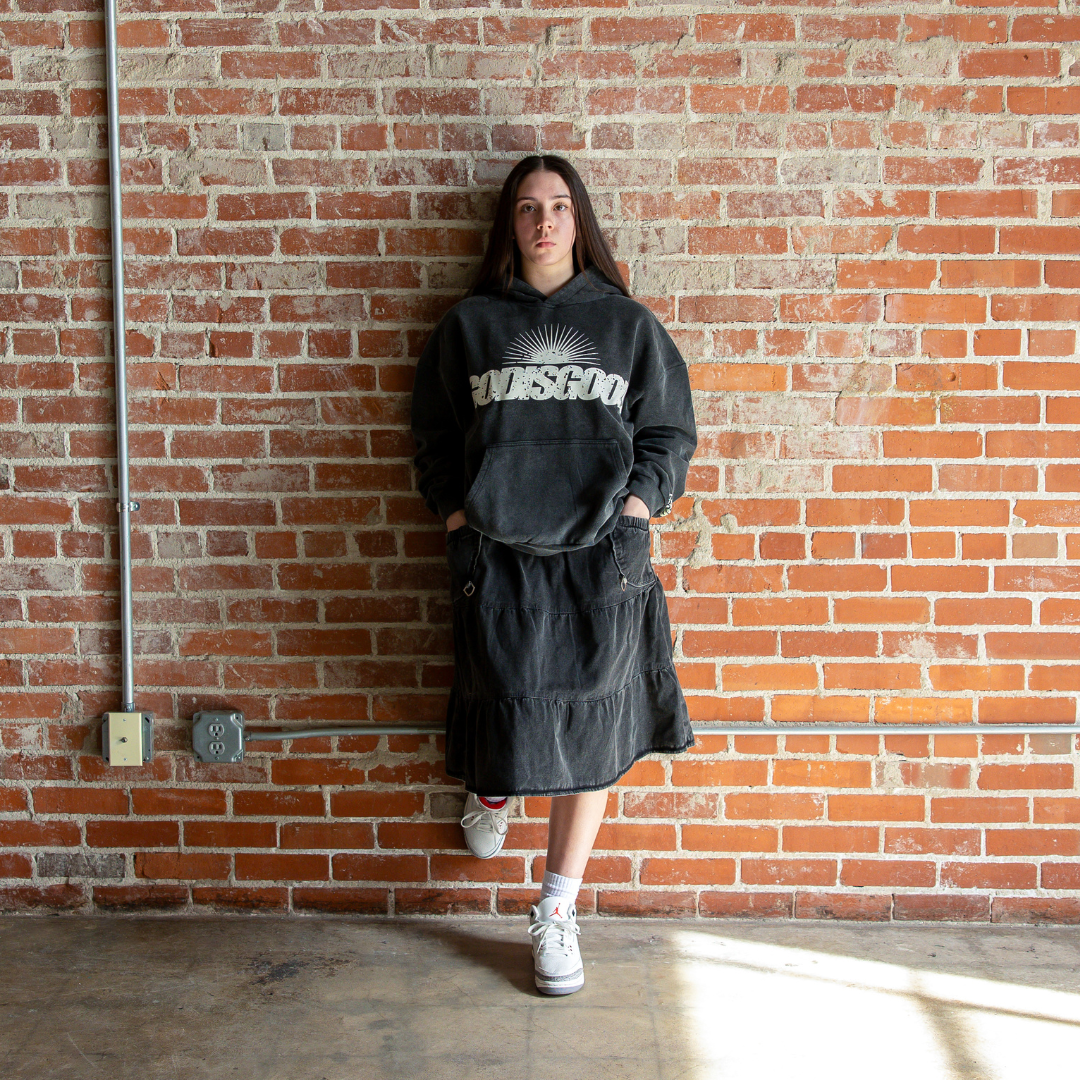 GOD IS GOOD HOODIE (FADED BLACK)
