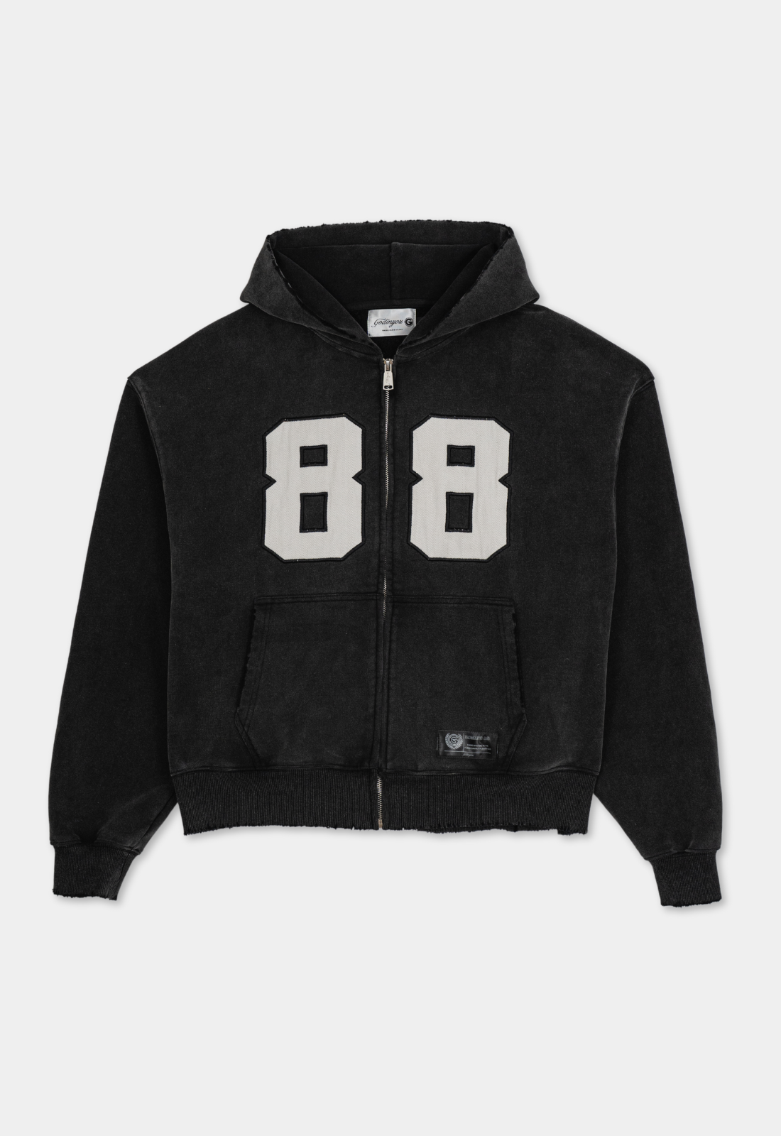 "PLEASE GOD" ZIP UP HOODIE