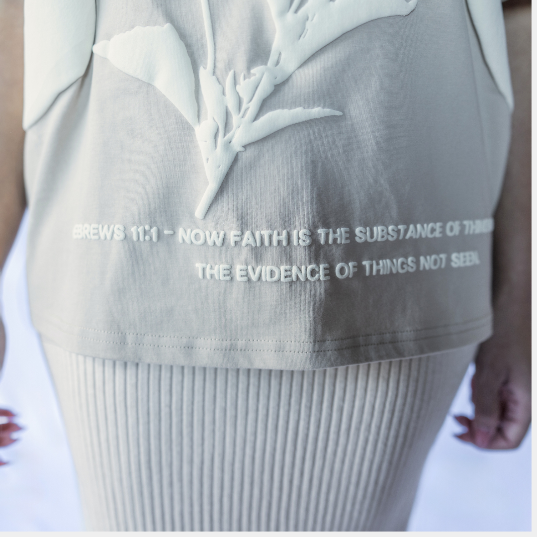 "BIG FAITH" PUFF PRINT BOXY TEE (LIGHT OATMEAL)