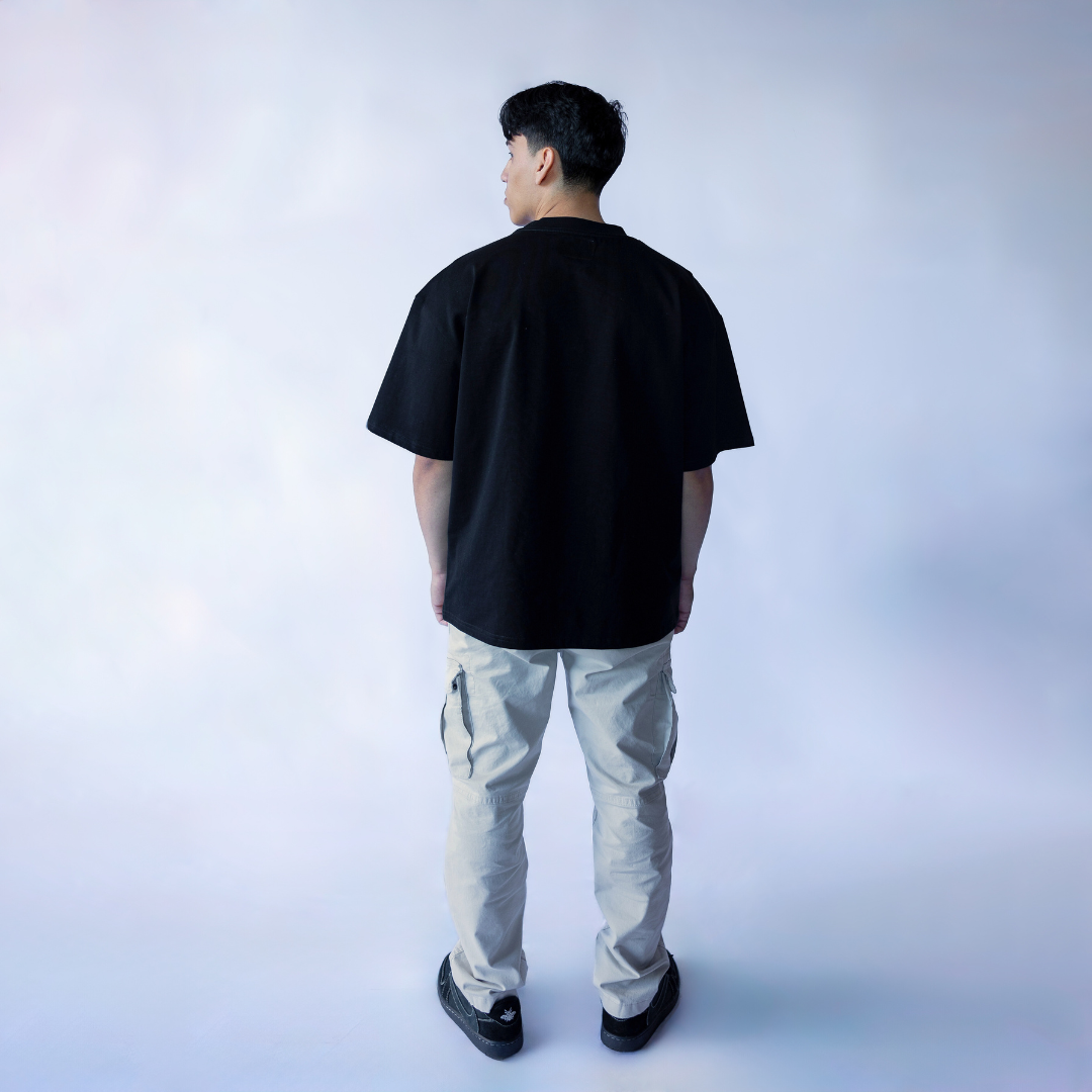 "BIG FAITH" PUFF PRINT BOXY TEE (BLACK)