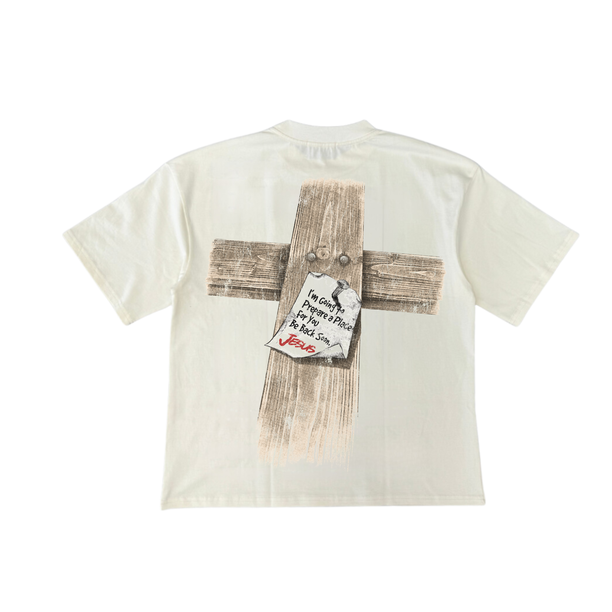 "CROSS LETTER" BOXY TEE (OFF-WHITE)