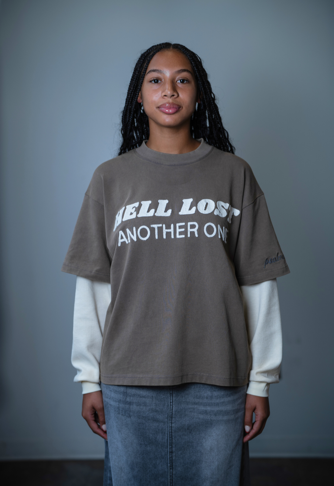 "HELL LOST" DOUBLE LAYERED BOXY TEE