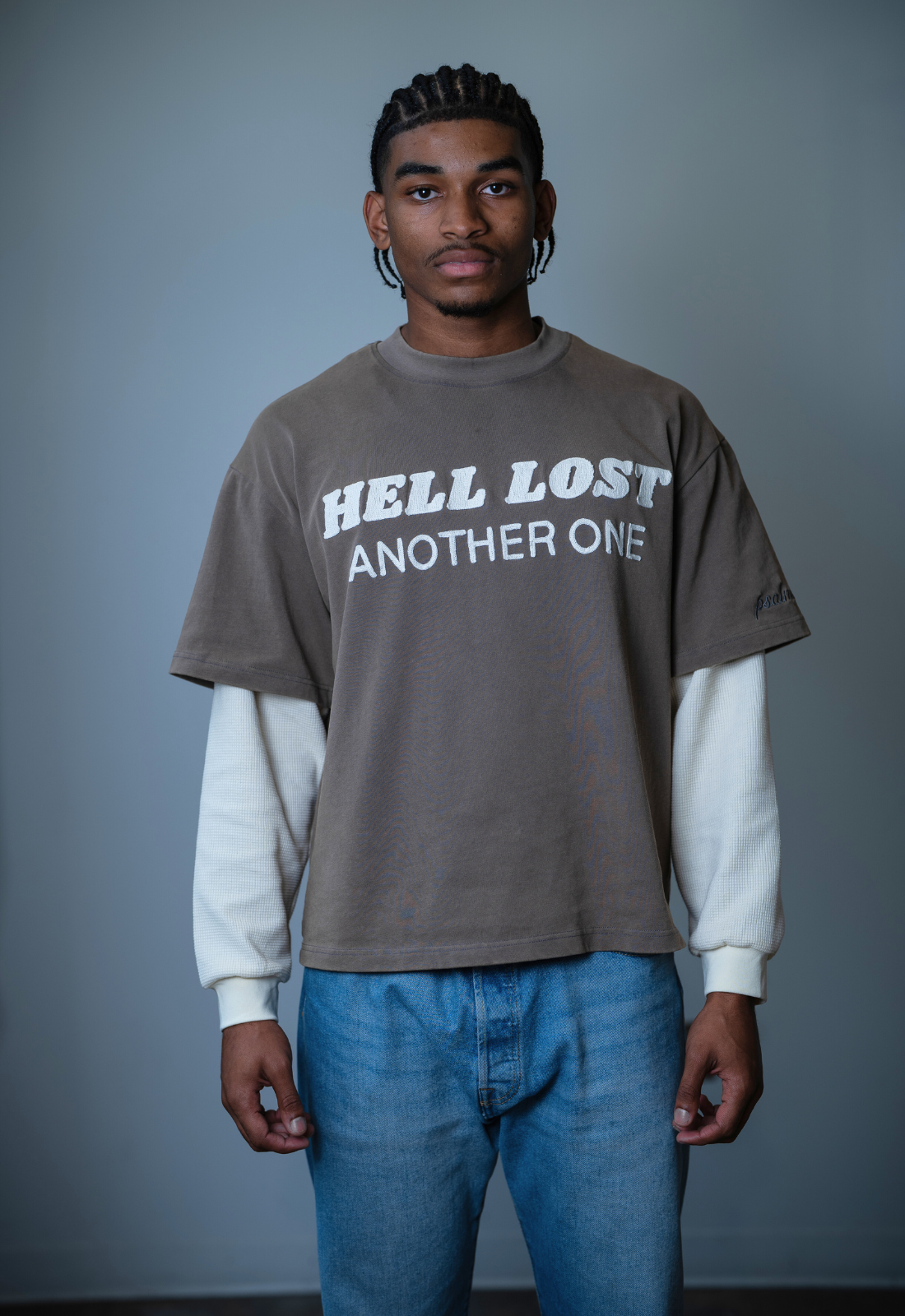 "HELL LOST" DOUBLE LAYERED BOXY TEE