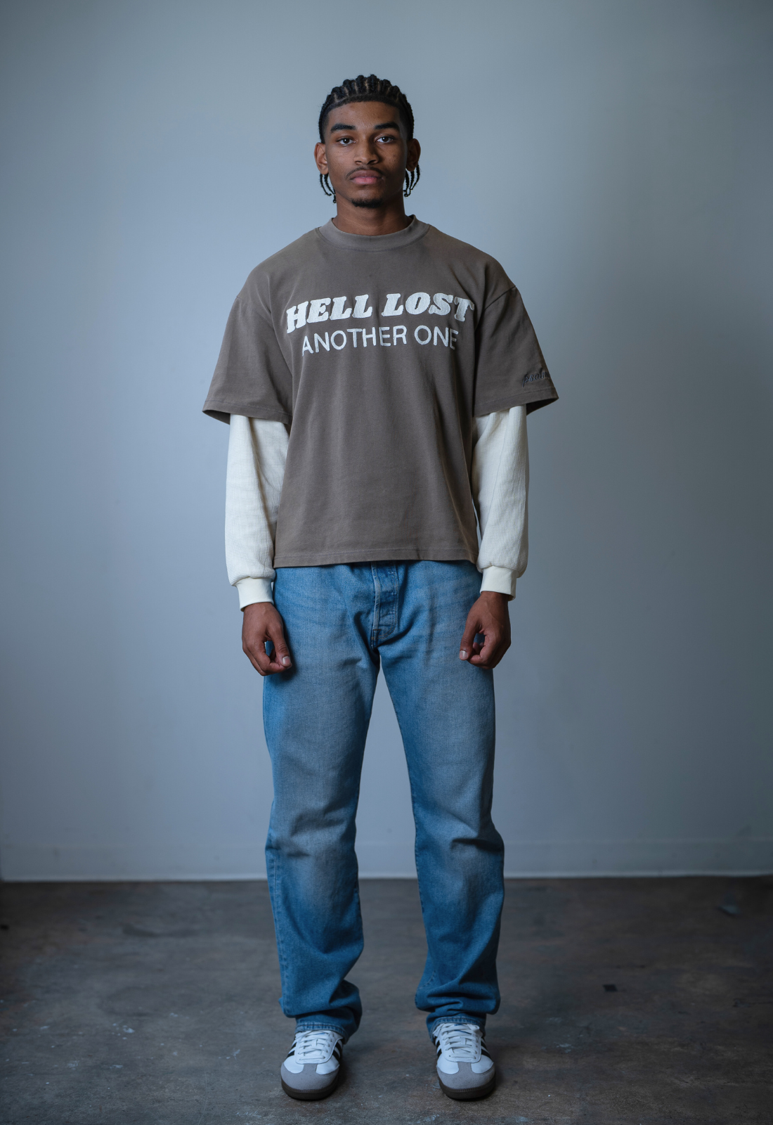 "HELL LOST" DOUBLE LAYERED BOXY TEE