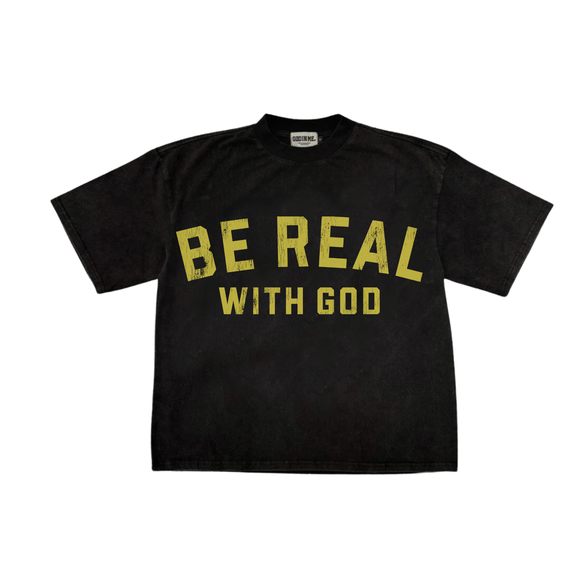 "BE REAL W/ GOD" BOXY TEE (BLACK)