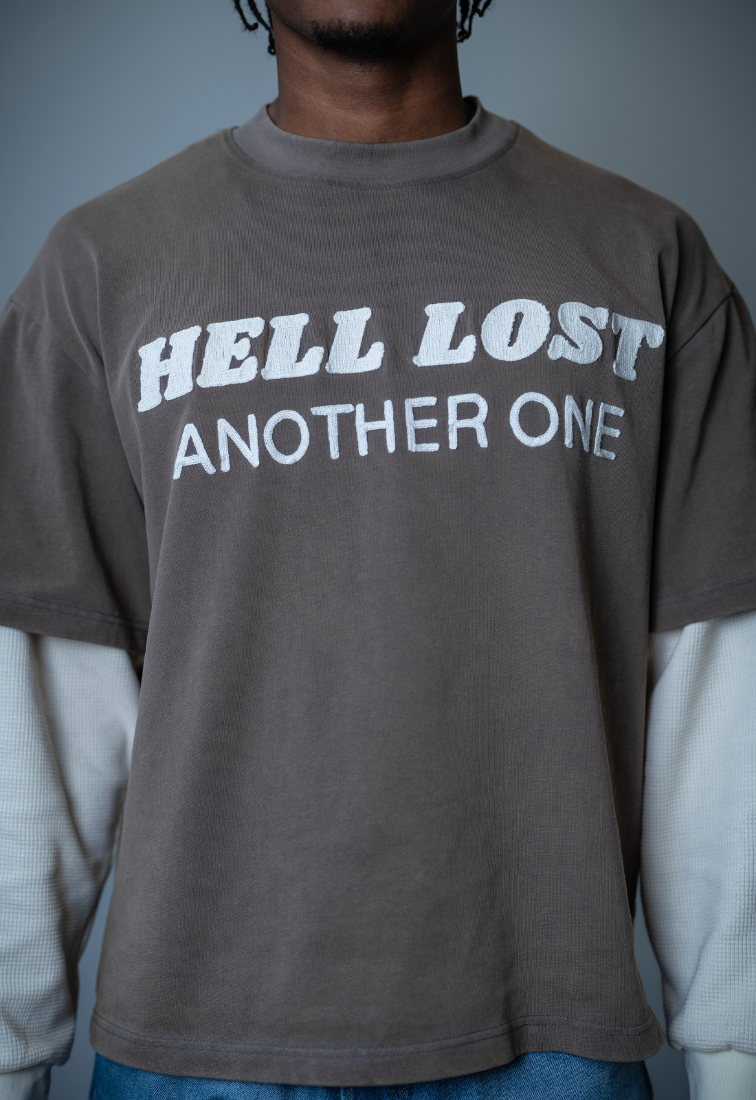 "HELL LOST" DOUBLE LAYERED BOXY TEE