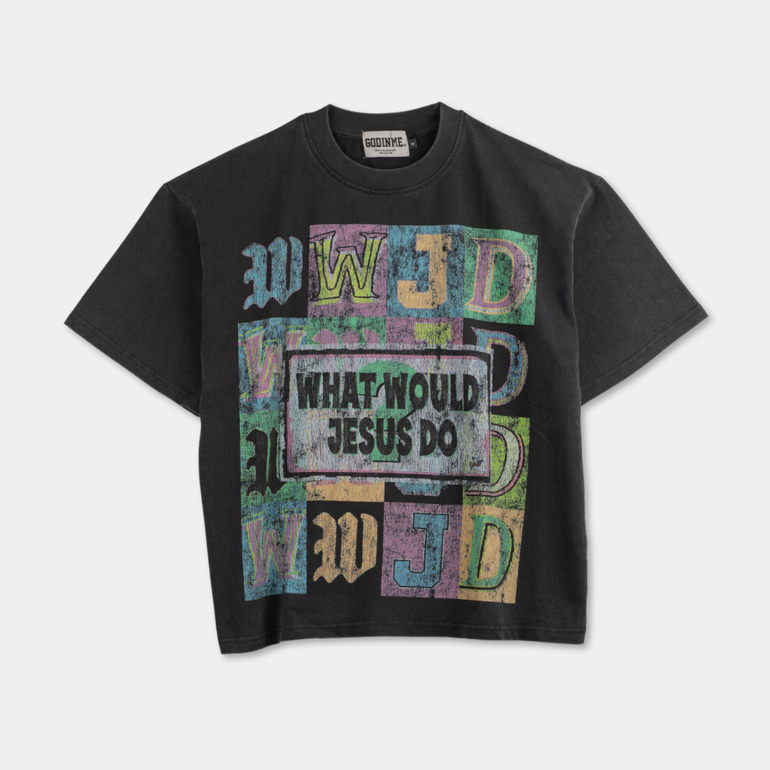 "WWJD" BOXY TEE (BLACK)