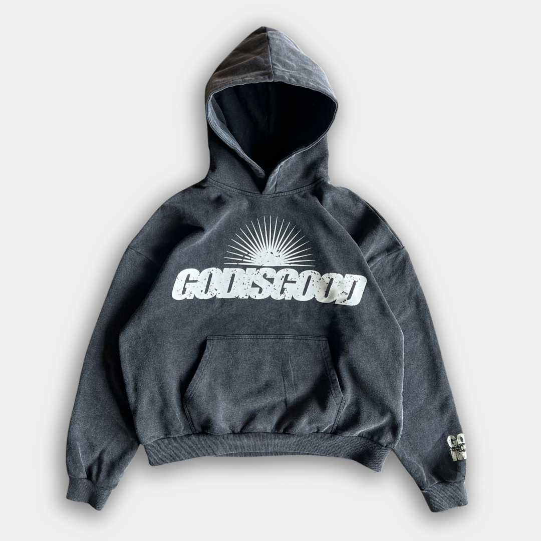 GOD IS GOOD HOODIE (FADED BLACK)