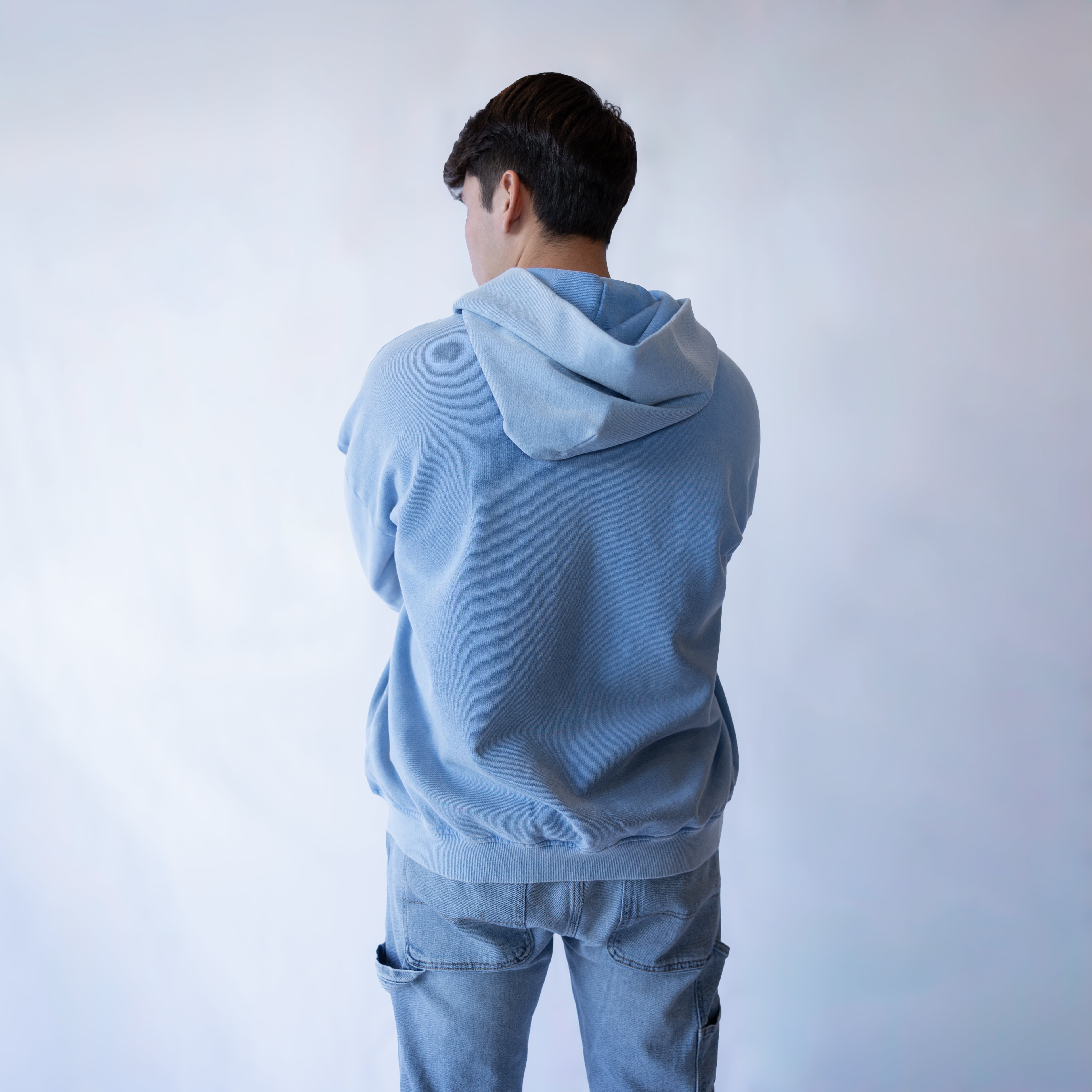 "HOLY" BOXY HOODIE (BLUE)